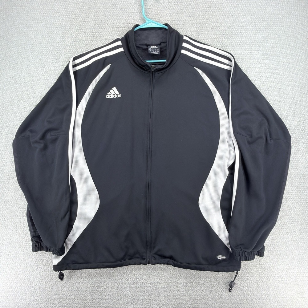Vintage Y2K 2006 Adidas Teamgeist ClimaCool Track Jacket Men's XL Black Soccer